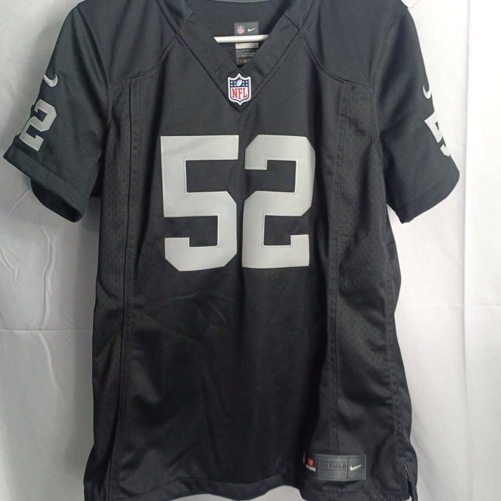 Nike NFL On Field Khalil Mack 52 Oakland Raiders Jersey Womens Large Black
